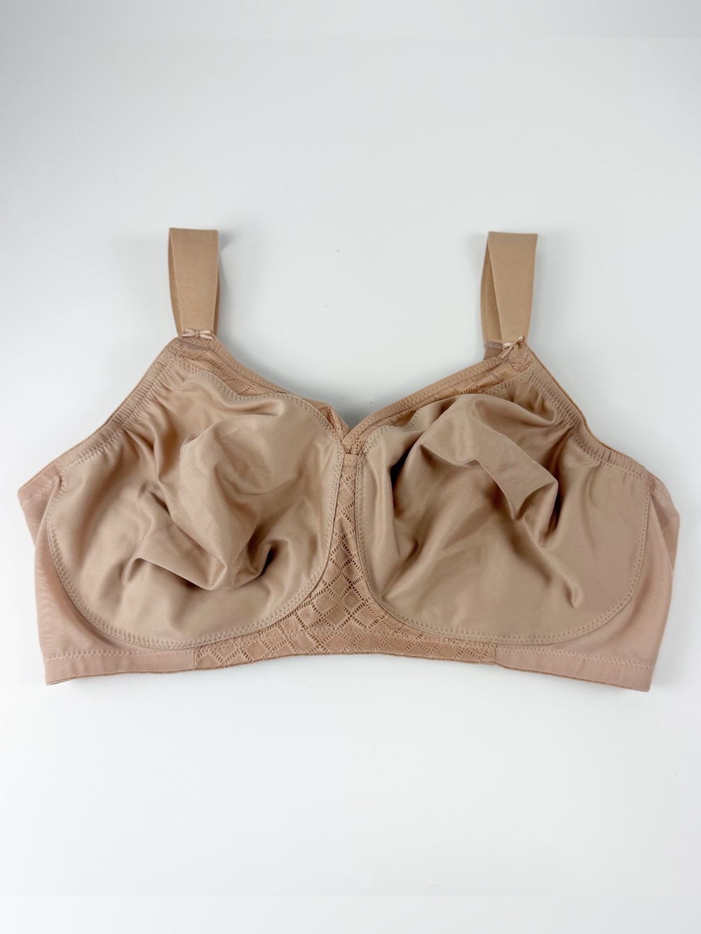 Glamorise Full Figure Plus Size MagicLift Wirefree T-Shirt Bra 42F Tan NEW Flaw